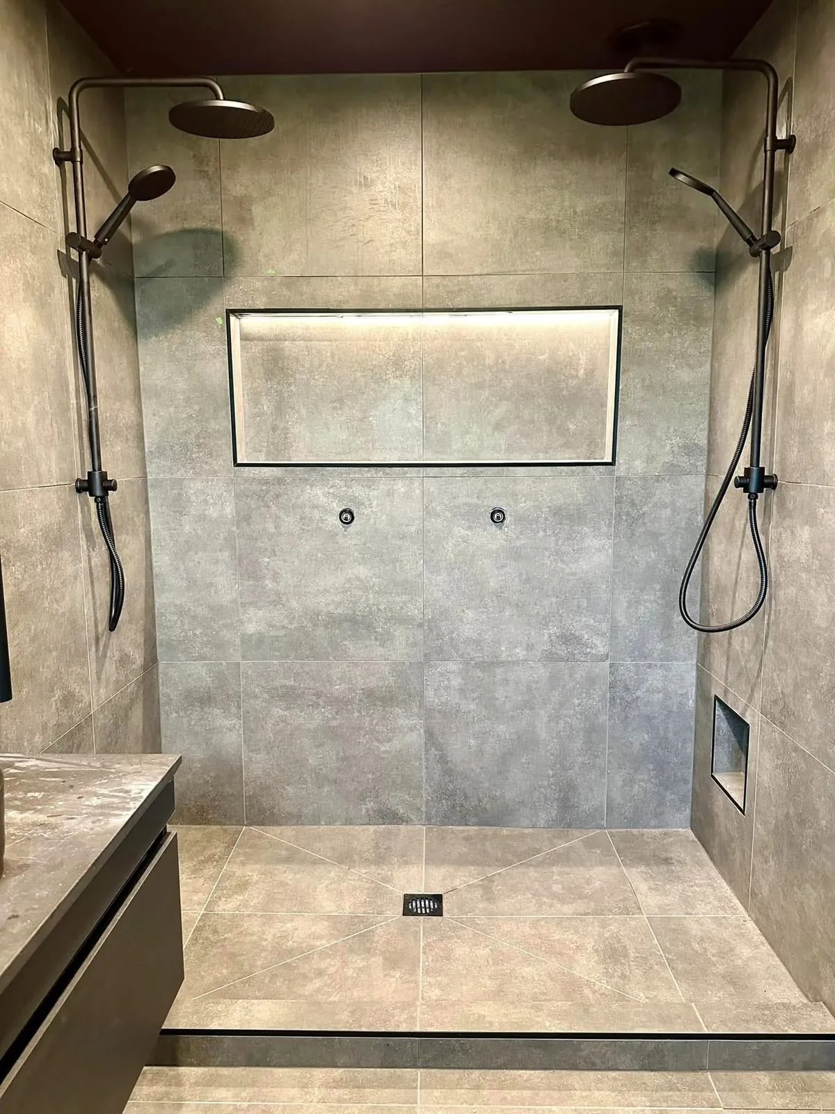 Bathroom renovation, double vessel sinks, Auckland