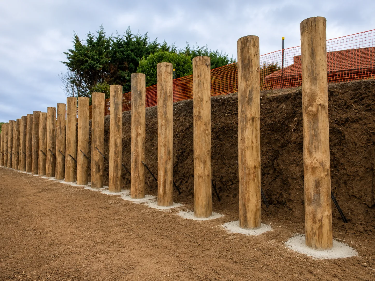 Finished timber retaining wall, Auckland
